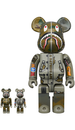 Bape x Alpha Camo Shark 400%+ 2 x 100% Bearbrick – Eye For Toys
