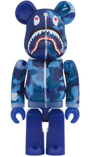 Bape Clear ABC Camo Shark Green/Blue/Pink Bearbrick 400%+100% Set of 6 - Eye For Toys