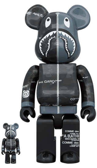 Bape x CDG Camo Shark 400%+100% Bearbrick - Eye For Toys