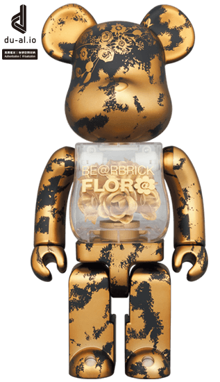 MAMES Flor@ #3 Gold 400% Bearbrick - Eye For Toys