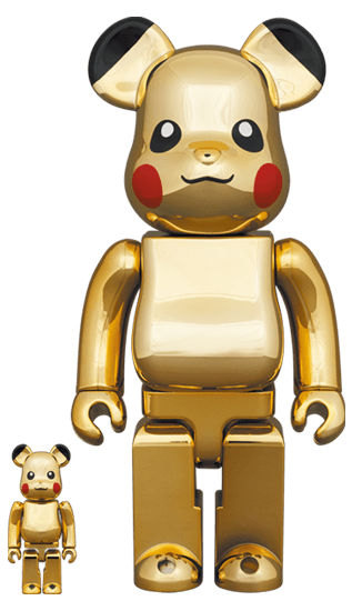 Pikachu Gold Chrome Ver. Bearbrick 400%+100% - Eye For Toys